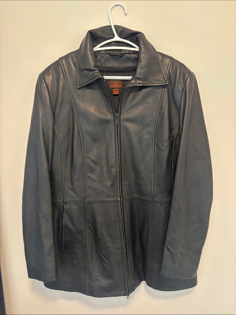 Vintage Danier Black Leather Zip-Up Jacket